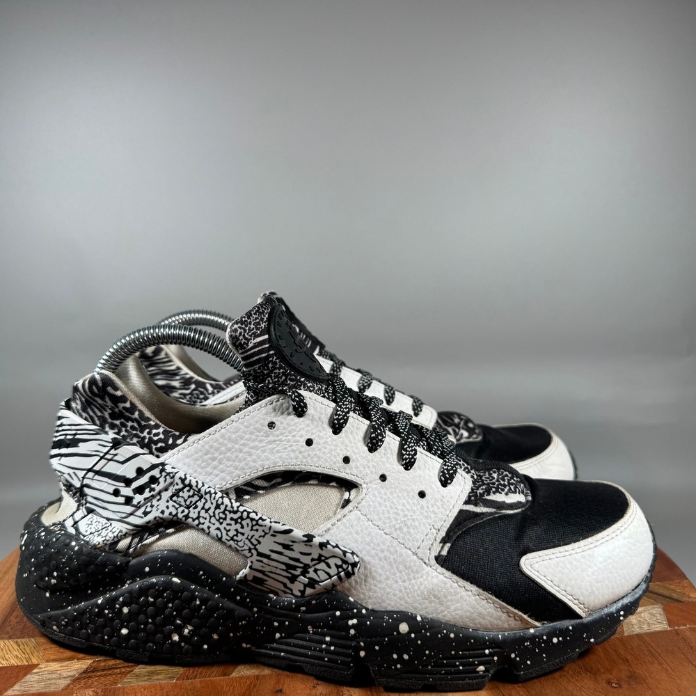 Nike Air Huarache NikeID Always Brave Zebra Safari Black White Mens 9.5
